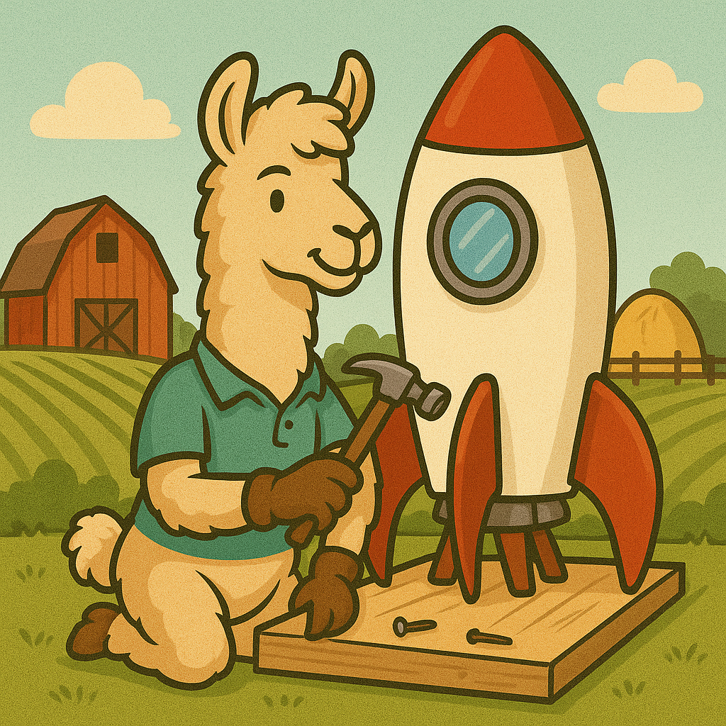 Llama Building a Rocket